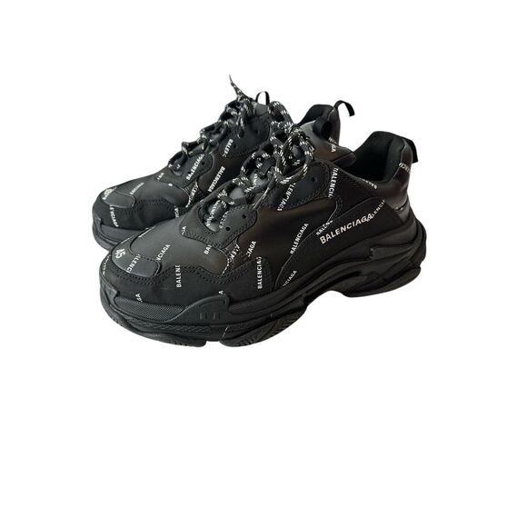 Balenciaga Leather Triple S Men's Sneakers Size 45 Size 12 Chunky Shoes Designer - Picture 2 of 15